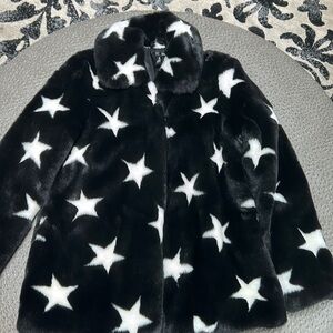 Medium Bloomingdales Brand “Aqua” black and white star jacket.
